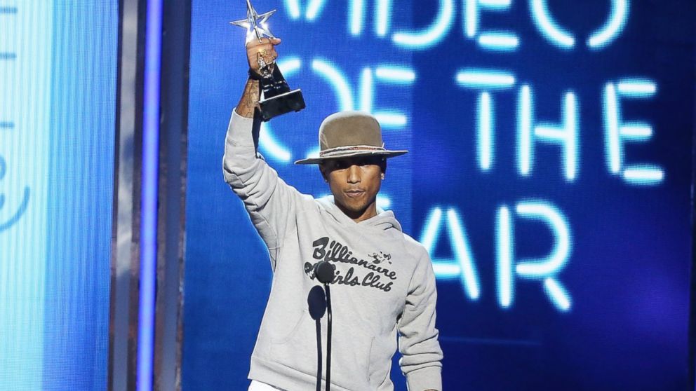 PHOTO: Pharrell Williams speaks onstage during the "BET AWARDS" 14 held at Nokia Theater L.A. LIVE, June 29, 2014, in Los Angeles. 