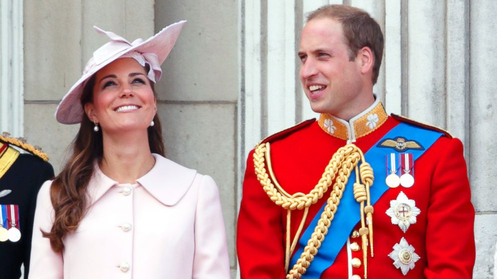 Catherine, Duchess of Cambridge, and Prince William, Duke of Cambridge, stand on the balcony of Buckingham Palace during the annual Trooping the Colour Ceremony in London, June 15, 2013.