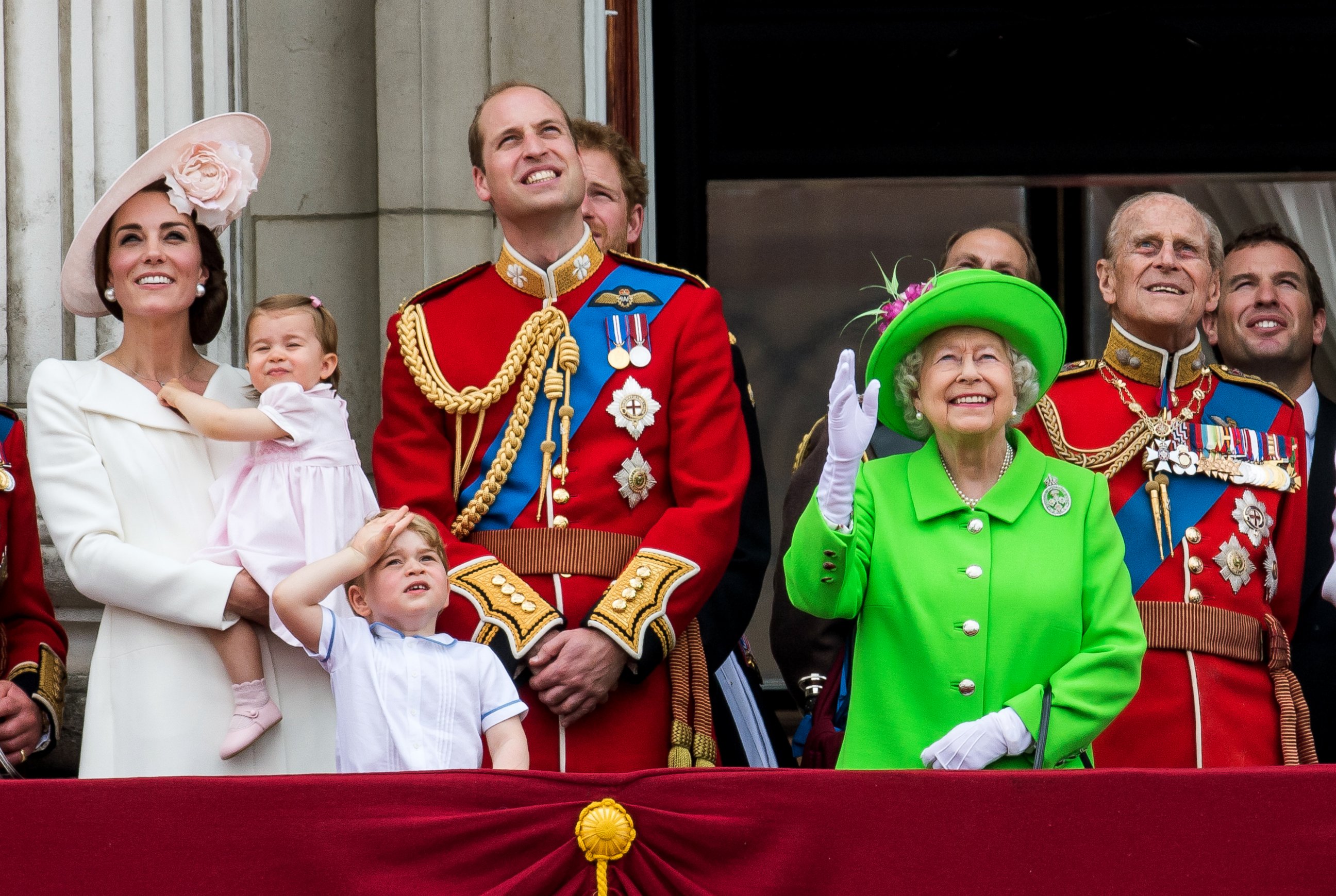 PHOTO: The Royal Family stand on the balcony during the Trooping the Color, this year marking the Queen's official 90th birthday at The Mall, June 11, 2016 in London.