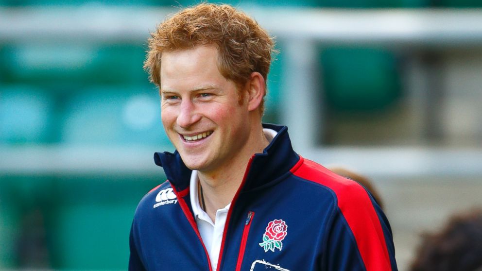 PHOTO: In this file photo, Prince Harry, in his role as Patron of the Rugby Football Union All Schools Programme, arrives to take part in a rugby coaching session at Twickenham Stadium on Oct.17, 2013 in London. 
