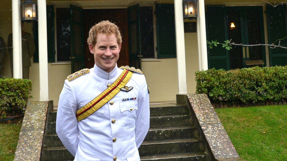 Prince Harry stands outside Duntroon House after arriving at the Royal Military College, Duntroon, April 6, 2015, in Canberra, Australia.