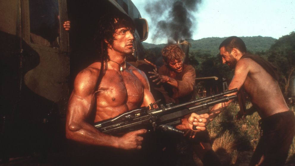 Sylvester Stallone as Rambo.