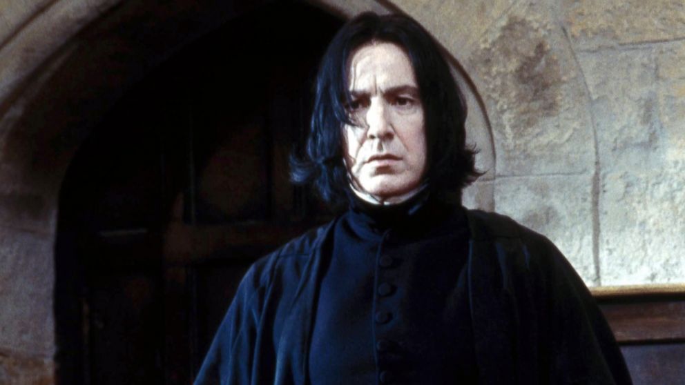 Alan Rickman, as Severus Snape, in a scene from "Harry Potter and the Sorcerer's Stone." 