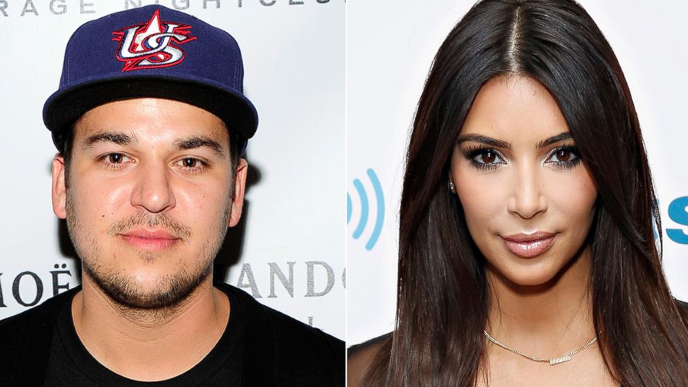 
Television personality Rob Kardashian arrives at 1 OAK Nightclub at The Mirage Hotel & Casino for a Memorial Day weekend celebration, May 25, 2013, in Las Vegas. Right, TV personality Kim Kardashian visits the SiriusXM Studios, Aug. 11, 2014, in New York.
