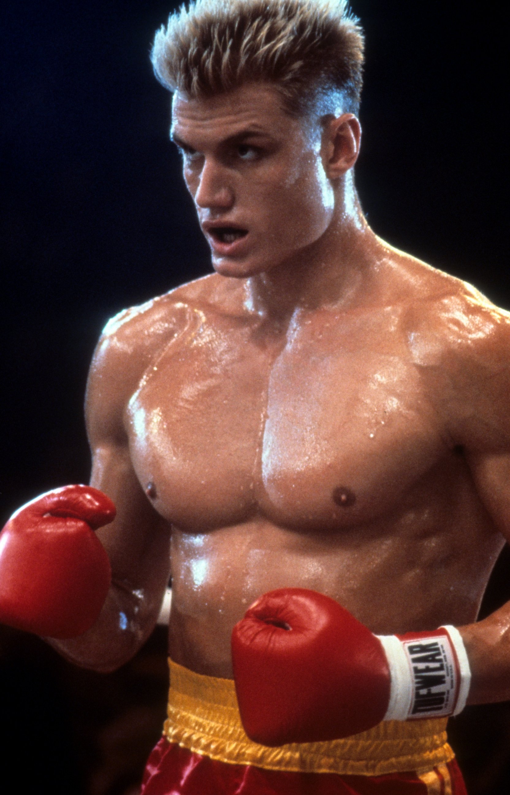 PHOTO: Dolph Lundgren in a scene from the film "Rocky IV" in 1985.  