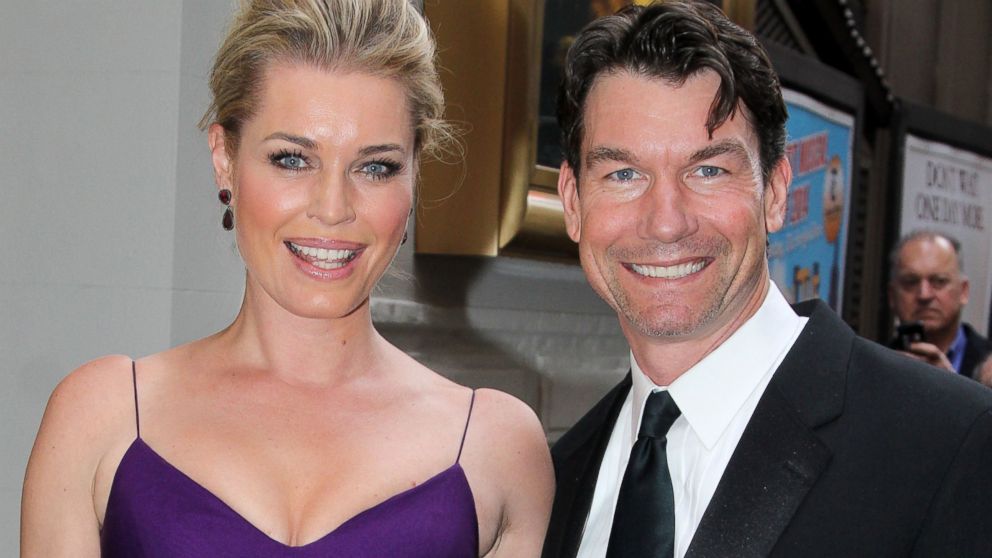Rebecca Romijn and husband Jerry O'Connell attend The Opening Night for "Living On Love" at The Longacre Theatre, April 20, 2015, in New York City.