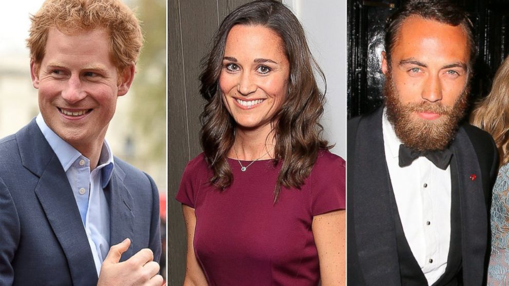 From left, Prince Harry, Pippa Middleton and James Middleton are pictured.
