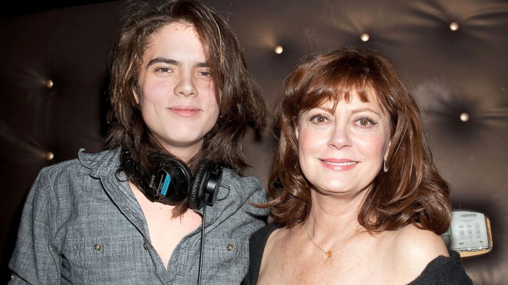 Susan Sarandon and her son Miles Robbins "DJ Smiles" attend the grand opening of The Scarlet, March 9, 2012, in New York City.