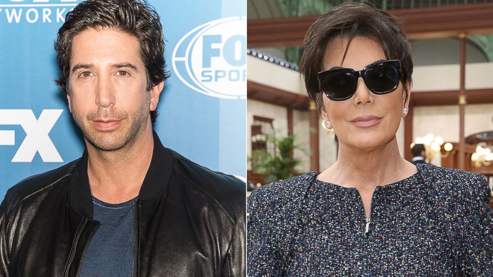 David Schwimmer, left, is pictured on May 11, 2015 in New York City. Kris Jenner, right, is pictured on March 10, 2015 in Paris, France. 