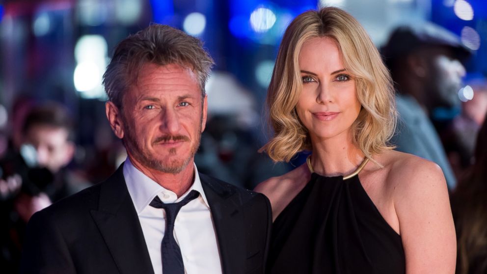 Sean Penn, left, and Charlize Theron, right, are pictured on Feb. 16, 2015 in London.