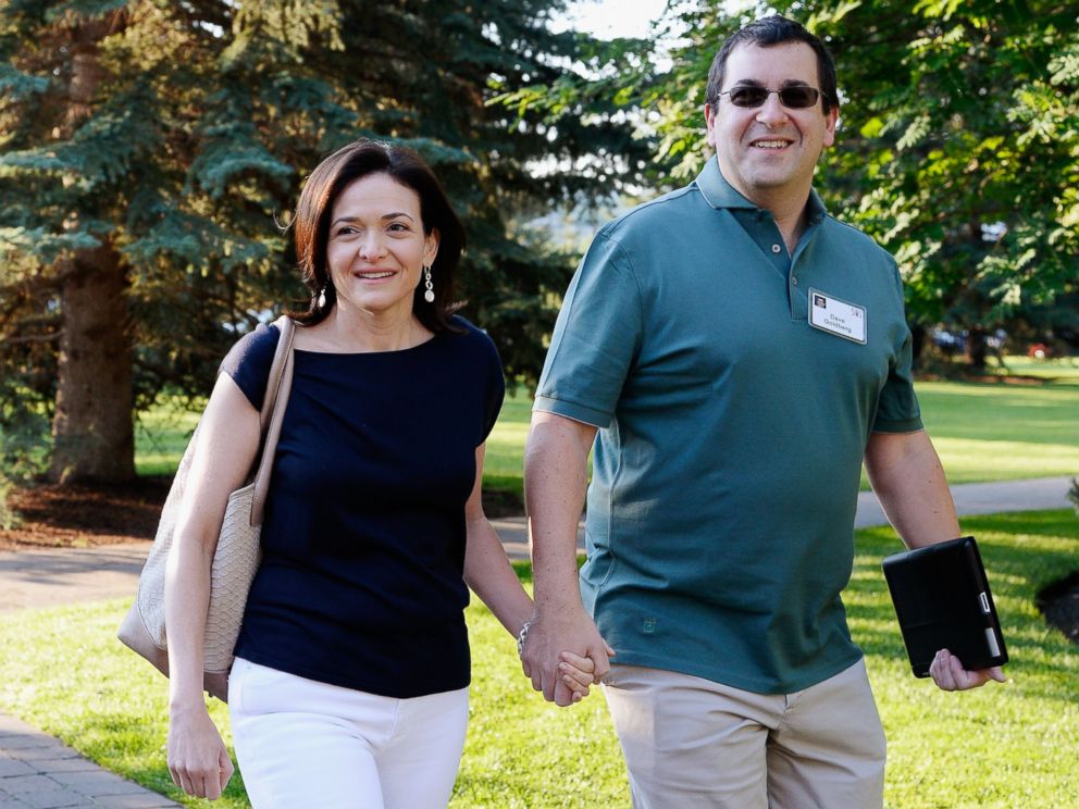 PHOTO: Sheryl Sandberg, COO of Facebook, and her husband David Goldberg arrive for the Allen & Co. annual conference at the Sun Valley Resort on July 10, 2013 in Sun Valley, Idaho. 