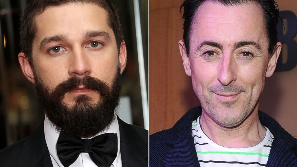 From left, Shia LeBeouf in London, Oct. 19, 2014, and Alan Cumming in New York, Oct. 6, 2014.