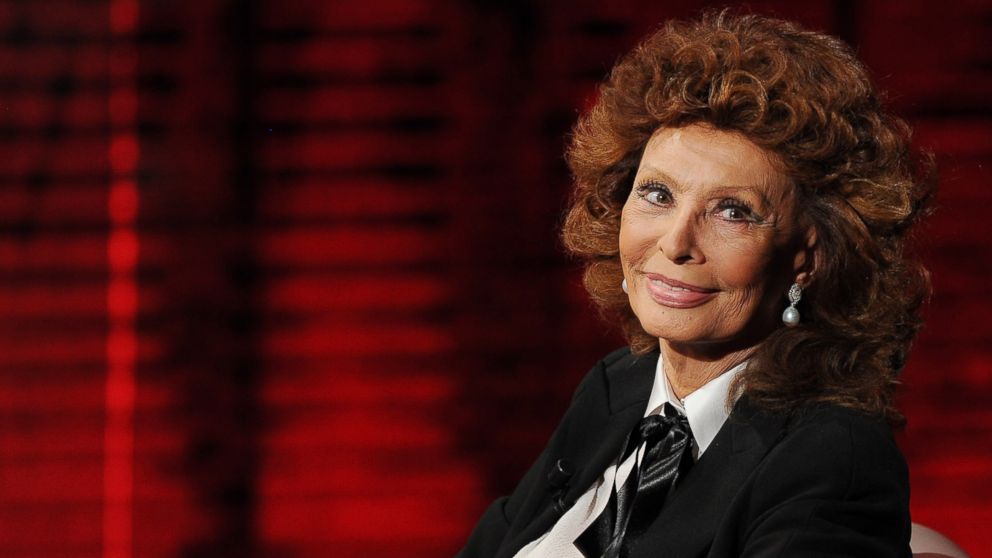 Sophia Loren attends 'Che Tempo Che Fa' Italian Tv Show, Oct. 5, 2014, in Milan.