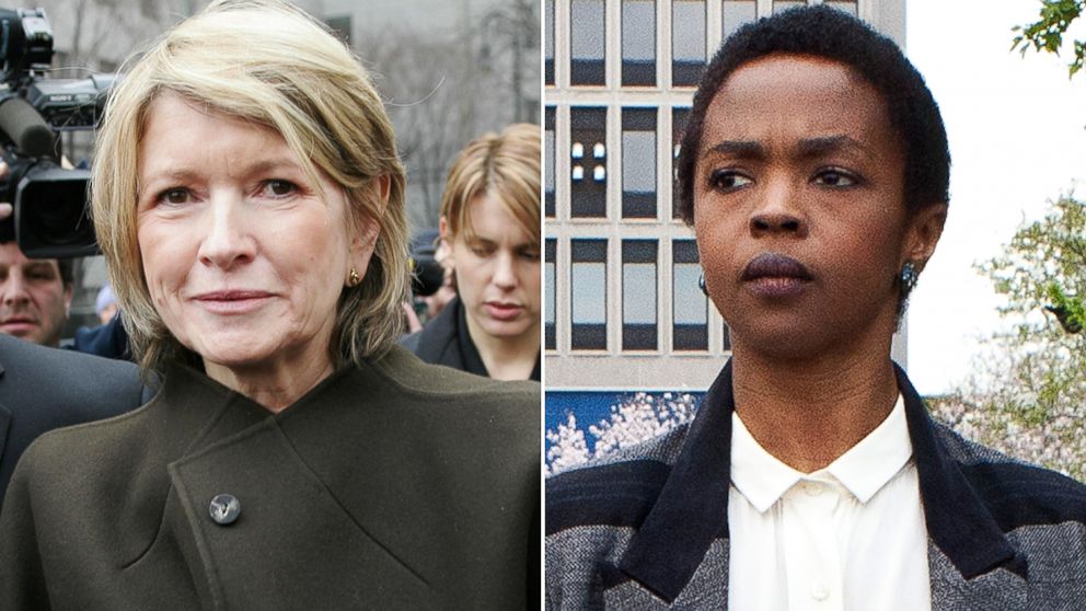 Martha Stewart, left and Lauryn Hill both served time in federal prison.