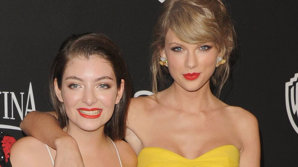 Lorde and Taylor Swift are pictured on Jan. 11, 2015 in Beverly Hills, Calif.