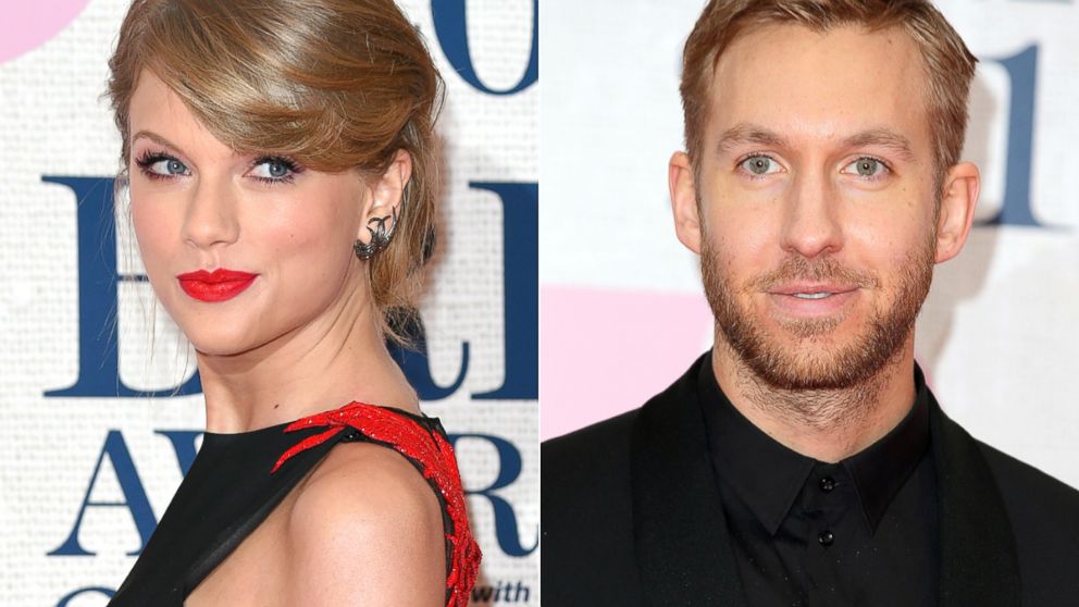 Taylor Swift, left, and Calvin Harris attend the BRIT Awards 2015 at The O2 Arena, Feb. 25, 2015, in London.