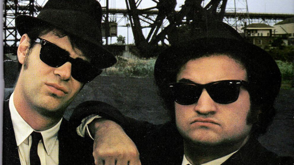Dan Aykroyd, left, and John Belushi as "The Blues Brothers."