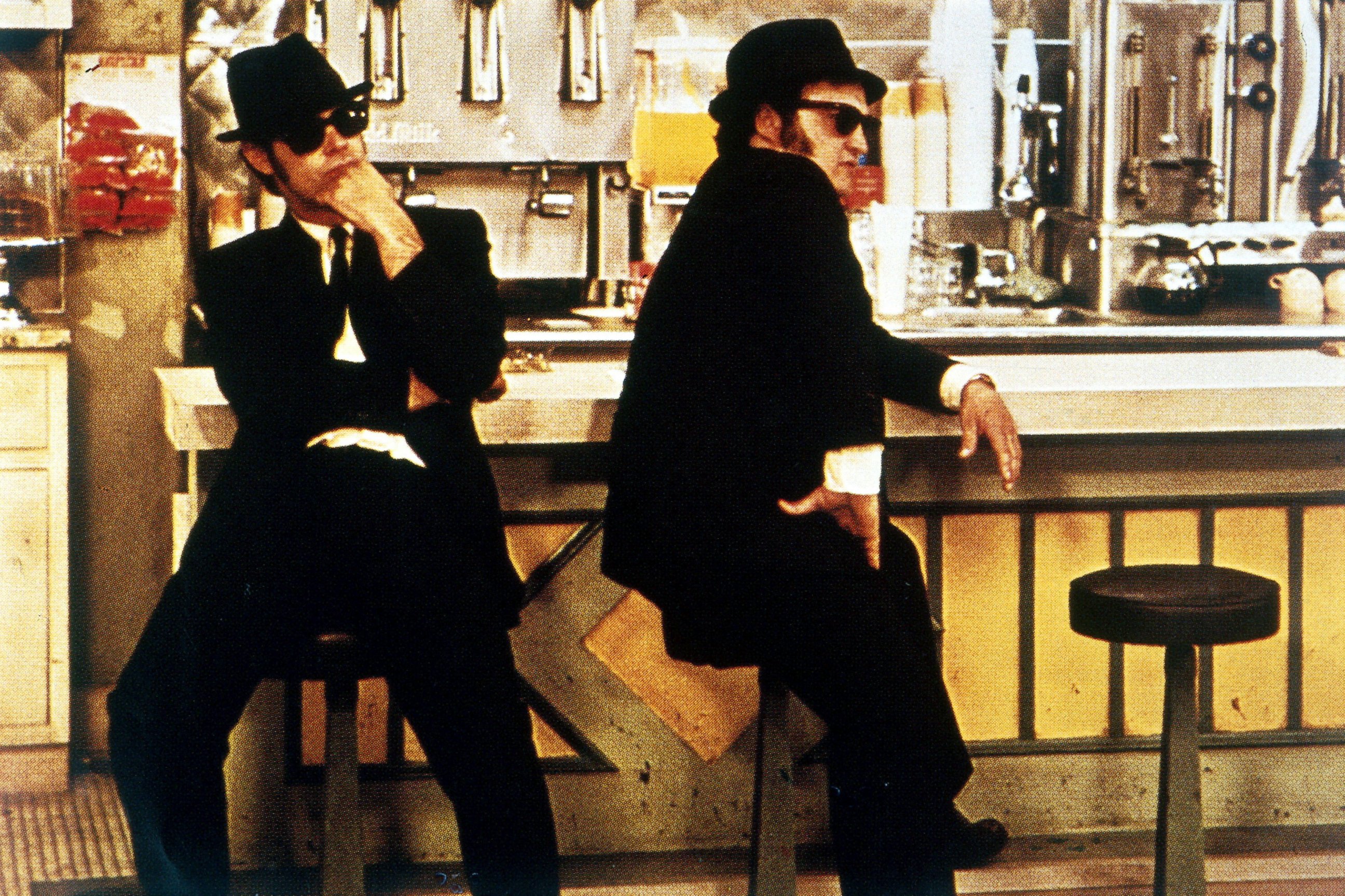 PHOTO: Dan Aykroyd, left, and John Belushi in a scene from the movie, "The Blues Brothers."