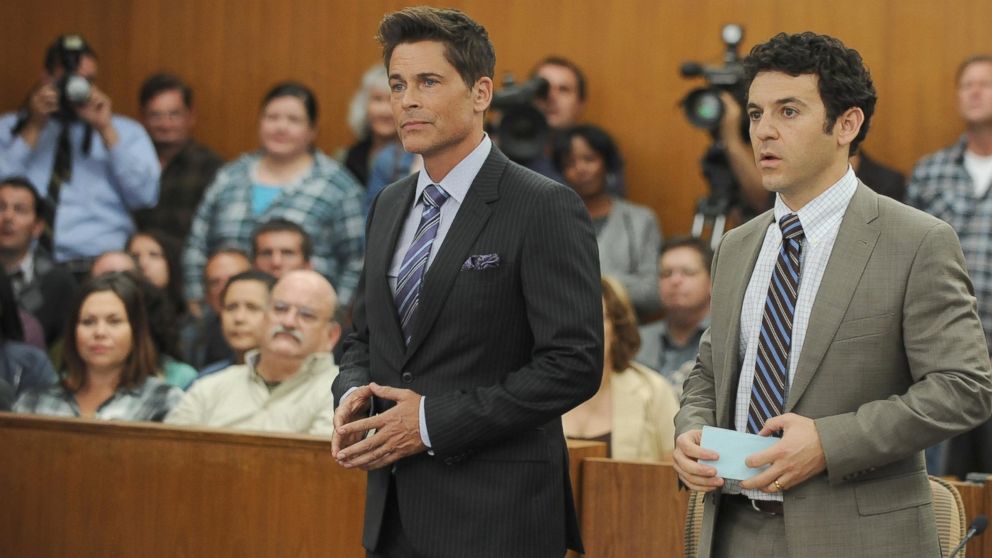 Rob Lowe and Fred Savage appear in a scene from "The Grinder." 