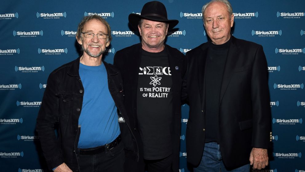Peter Tork, Micky Dolenz, and Michael Nesmith of The Monkees attend SiriusXM's "Town Hall" with The Monkees, May 16, 2016, in Nashville, Tenn. 