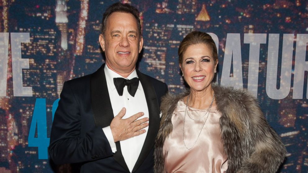 Tom Hanks and Rita Wilson attend the SNL 40th Anniversary Celebration at Rockefeller Plaza, Feb. 15, 2015, in New York.