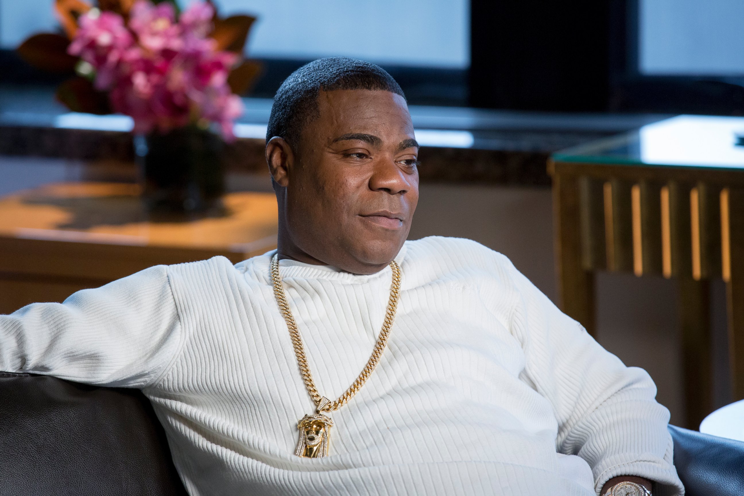 PHOTO: Tracy Morgan, who has made a miraculous recovery from a car crash, in an interview with Barbara Walters, Dec. 17, 2015. 