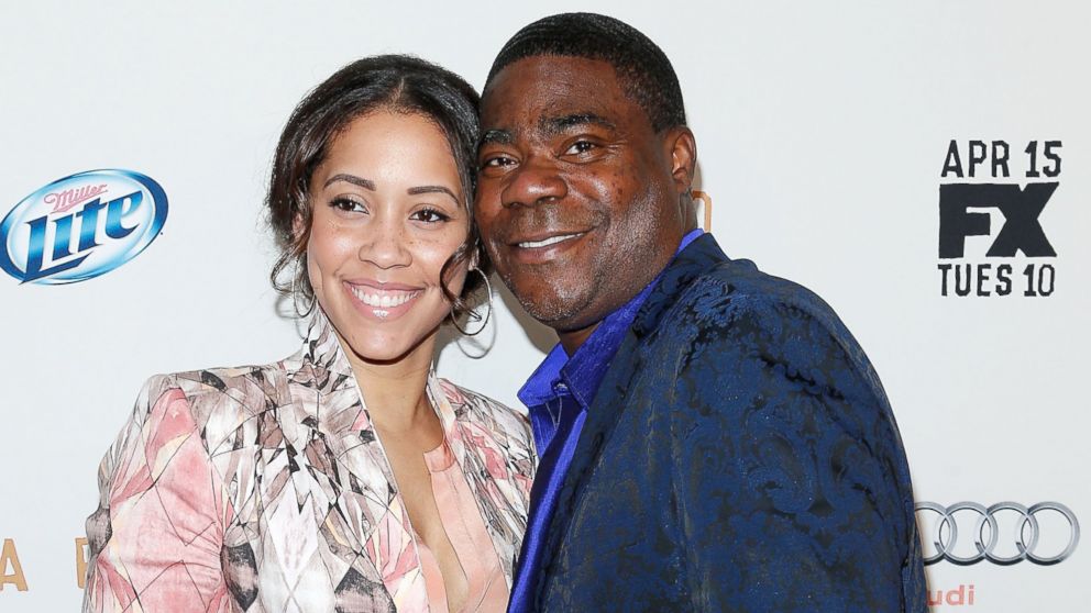 Megan Wollover and actor/comedian Tracy Morgan attend the FX Networks Upfront screening of "Fargo" at SVA Theater on April 9, 2014, in New York City. 