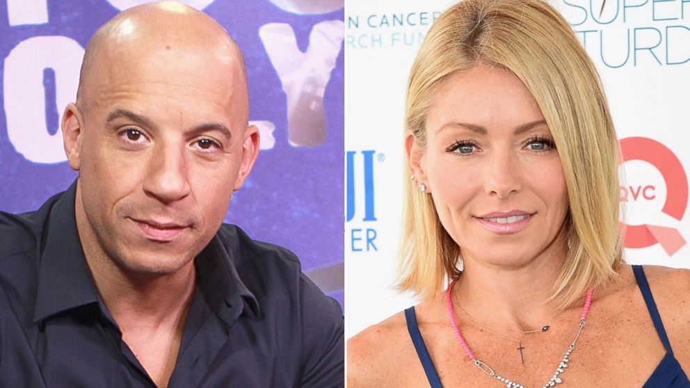 PHOTO: From left, Vin Diesel in Los Angeles, and Kelly Ripa in New York