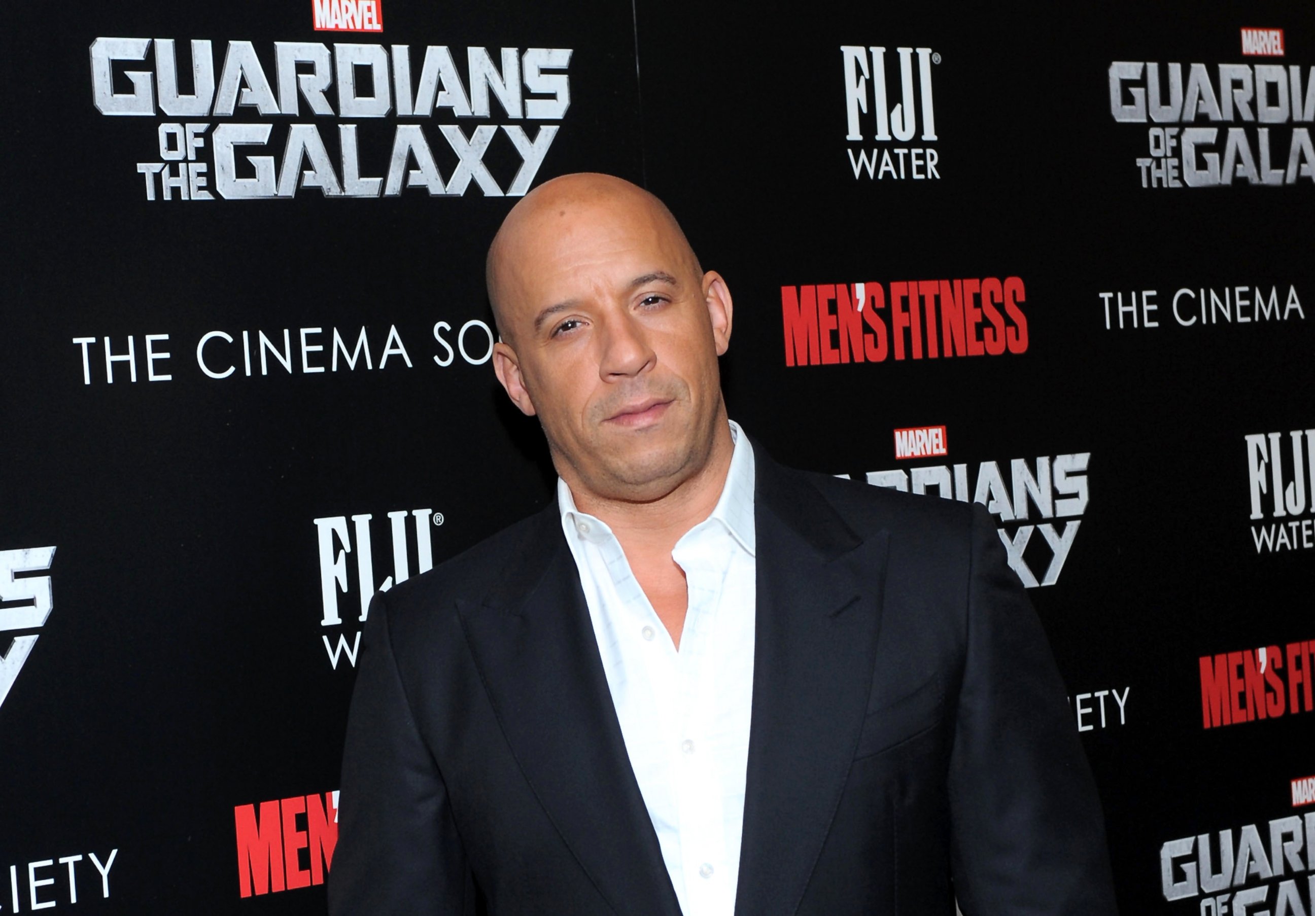 PHOTO: Vin Diesel attends The Cinema Society with Men's Fitness & FIJI Water host a screening of "Guardians of the Galaxy," July 29, 2014, in New York.