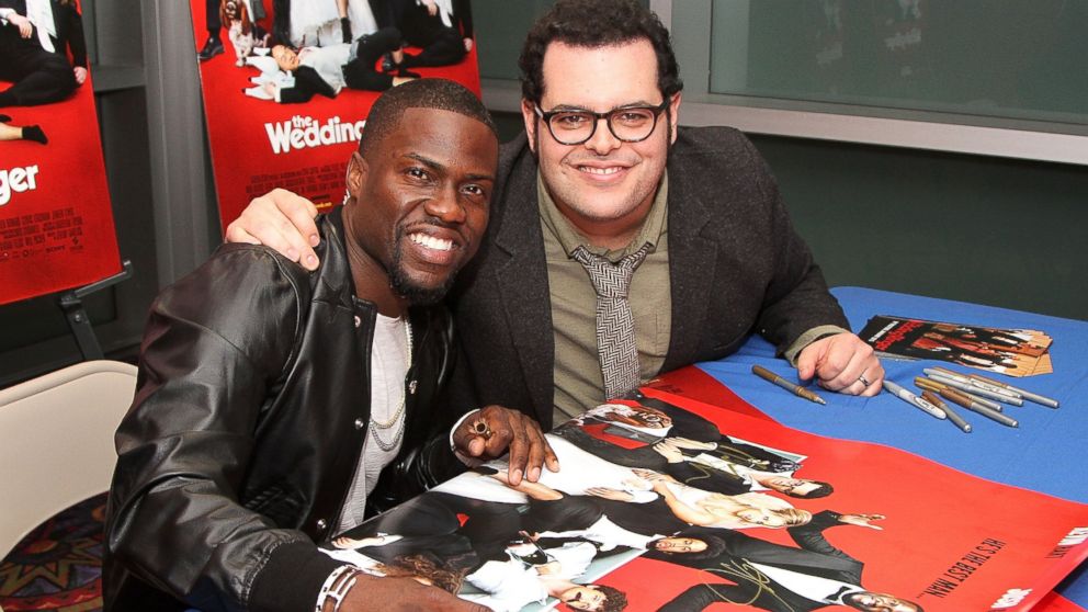 Kevin Hart, left, and Josh Gad, right, are pictured on Nov. 22, 2014 in San Bernardino, Calif.