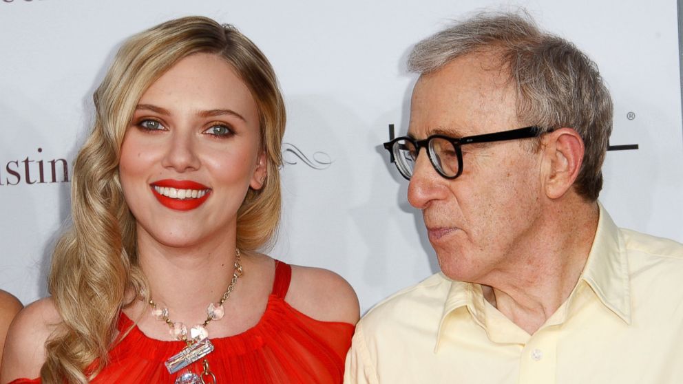 Scarlett Johansson, left, and Woody Allen, right, arrive at the premiere of "Vicky Cristina Barcelona" on Aug. 4, 2008 in Westwood, Calif.