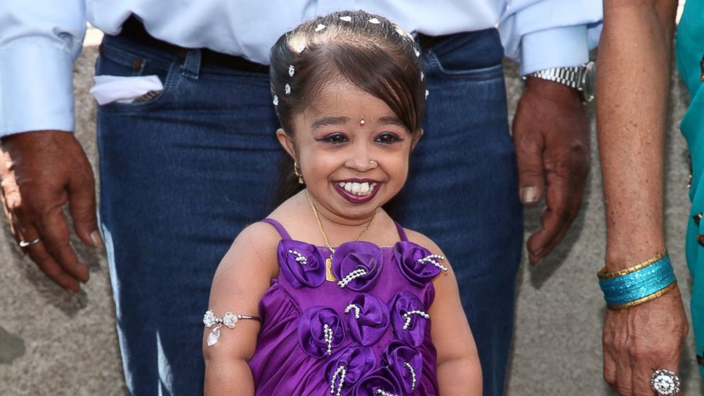 Jyoti Amge visits at The Empire State Building in this Sept 12, 2013, file photo in New York City. 