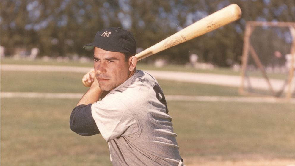 PHOTO: Yogi Berra of the New York Yankees poses for a portrait circa the early 1950's in St. Petersburg, Fla.