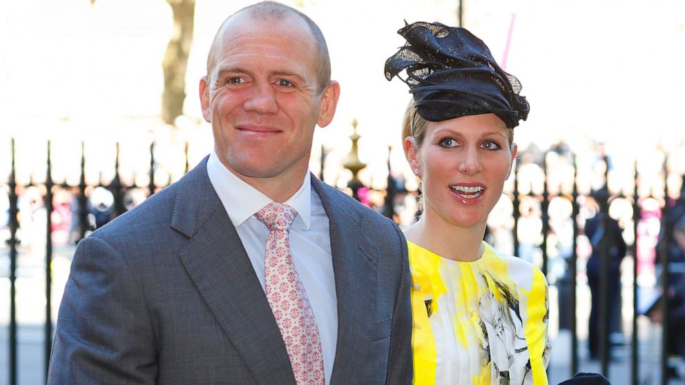 Mike Tindall and Zara Phillips attend a service of celebration to mark the 60th anniversary of the Coronation of Queen Elizabeth II at Westminster Abbey, June 4, 2013, in London.