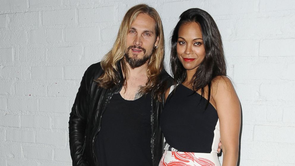 Marco Perego and actress Zoe Saldana attend the Samsung launch of the Galaxy S 6 and Galaxy S 6 Edge at Quixote Studios, April 2, 2015, in Los Angeles. 
