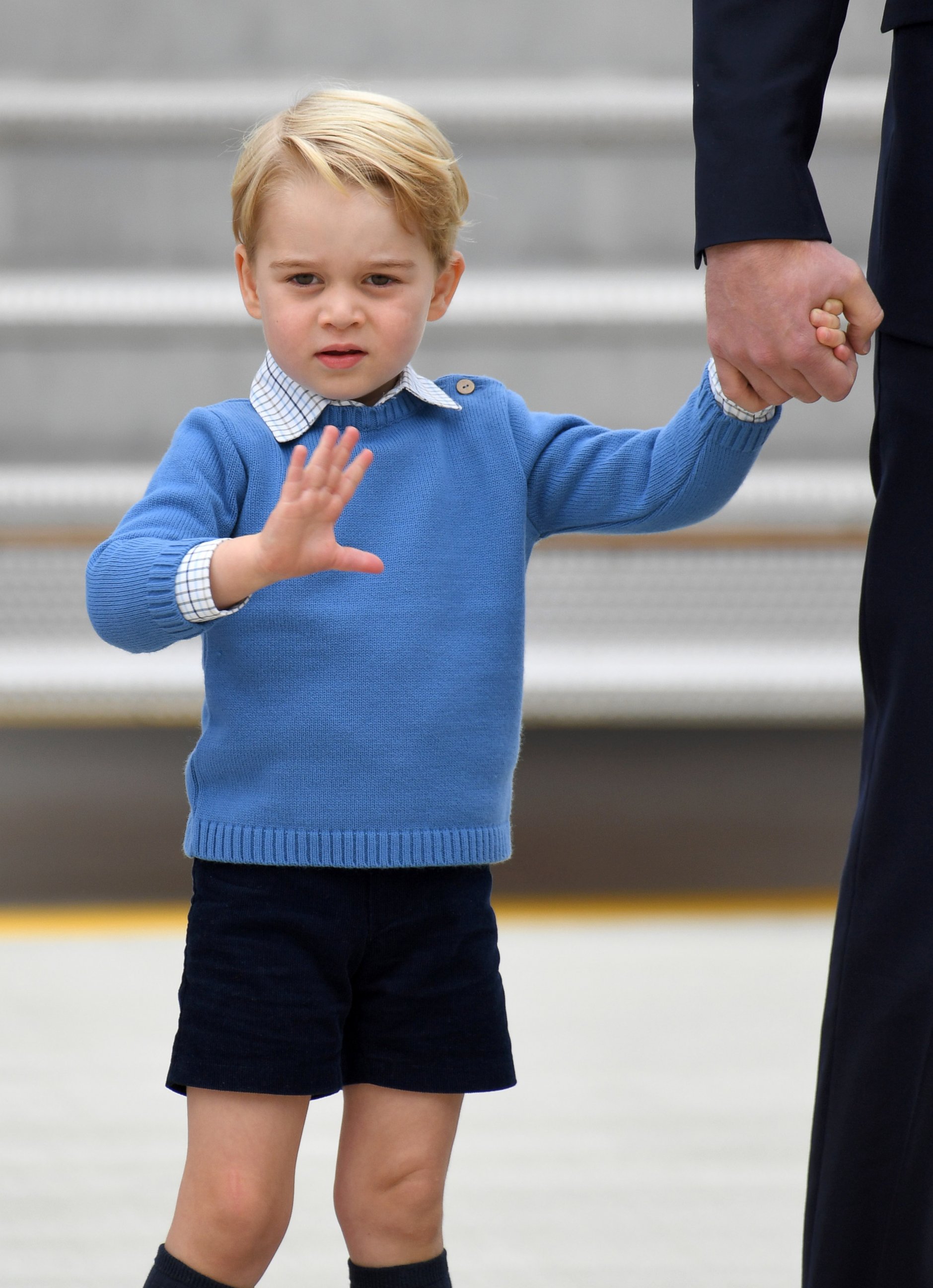 PHOTO: Prince George arrives at Victoria Airport ahead of their Royal Tour of Canada and Yukon on Sept. 24, 2016 in Victoria, Canada. 