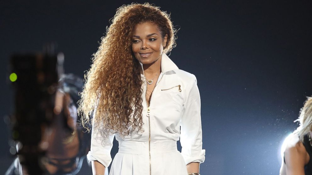 Janet Jackson on stage during the 2015 BET Awards, June 28, 2015, in Los Angeles. 