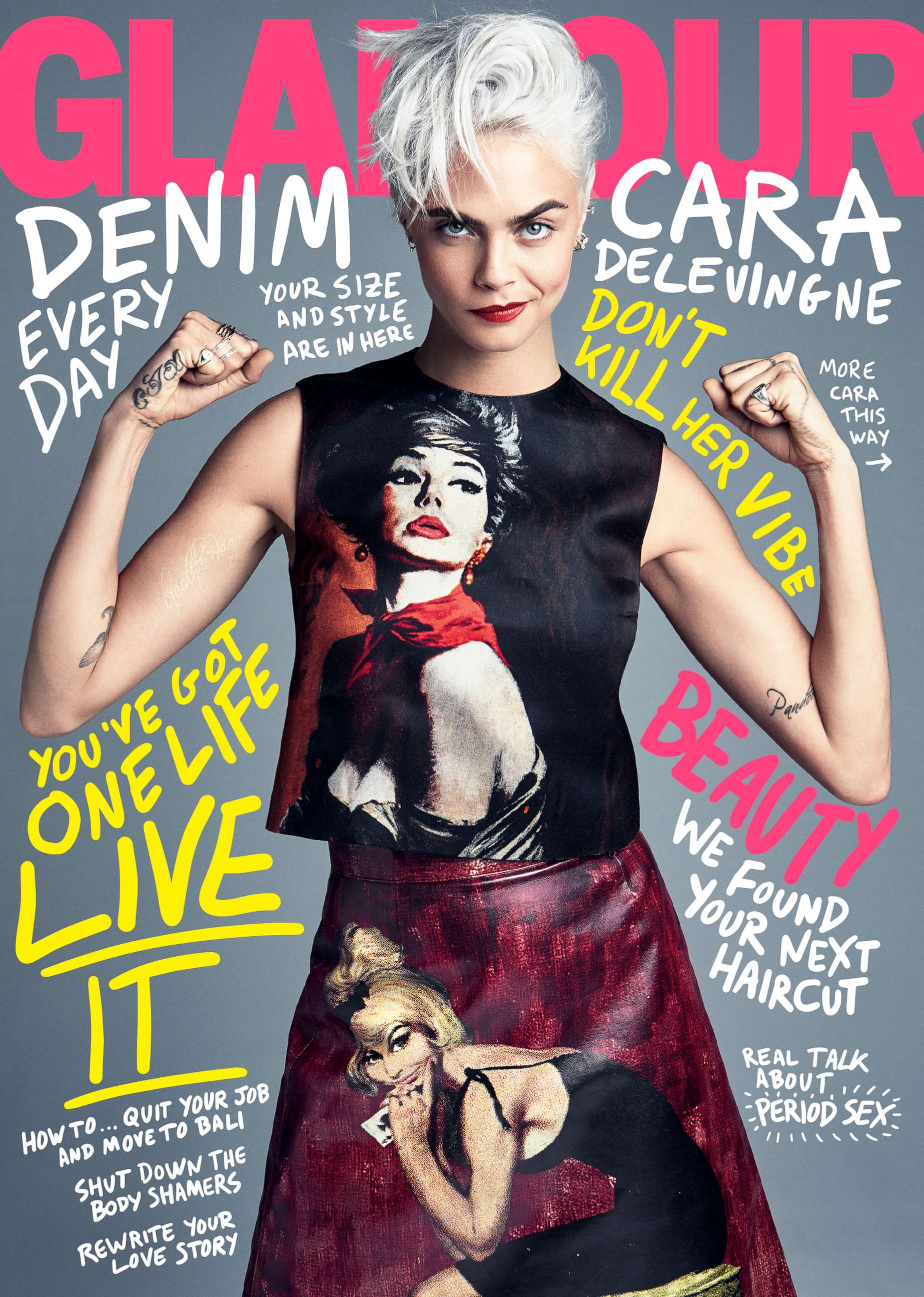PHOTO: Cara Delevingne is on the August cover of Glamour.