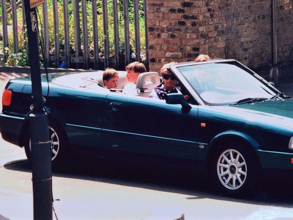 PHOTO: The dark green convertible Audi used by Diana, Princess of Wales, is being auctioned at Cheffins auction house in Cambridge, U.K.
