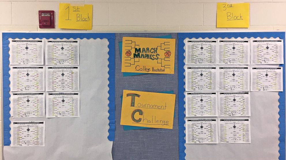 Sasha Anderson, 12, a seventh-grade student in Charlotte, North Carolina, correctly picked each Final Four team in this 2017 NCAA tournament in a March Madness bracket organized by her math teacher.