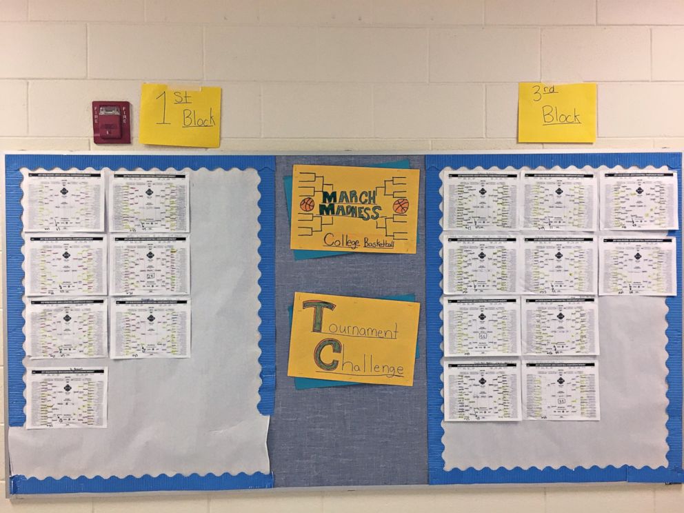 PHOTO: Sasha Anderson, 12, a seventh-grade student in Charlotte, North Carolina, correctly picked each Final Four team in this 2017 NCAA tournament in a March Madness bracket organized by her math teacher.