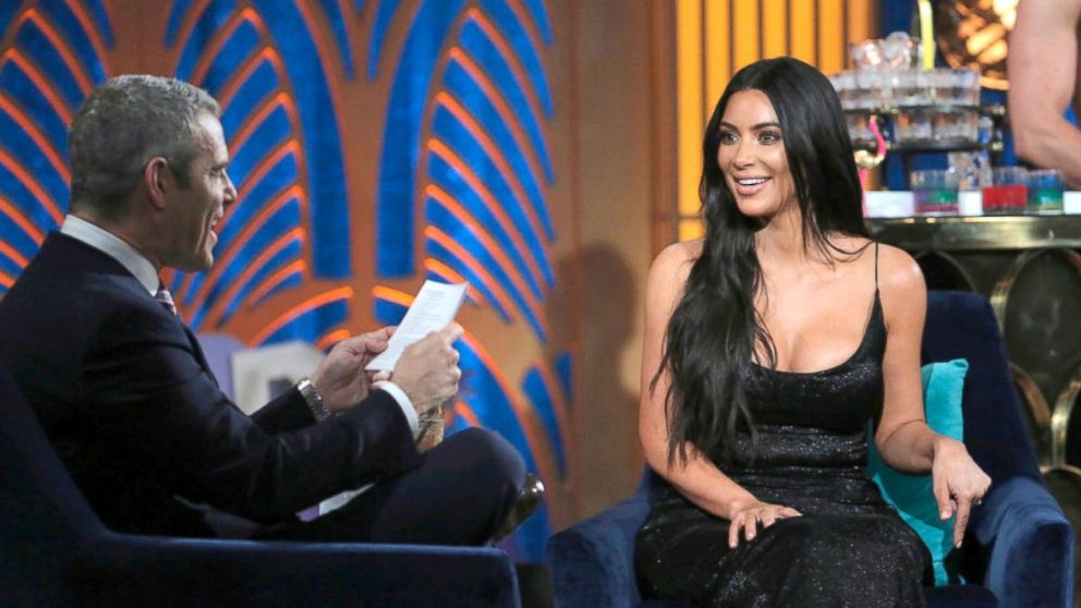 PHOTO: Andy Cohen, host of "WATCH WHAT HAPPENS LIVE WITH ANDY COHEN," with guest, Kim Kardashian, May 28, 2017.