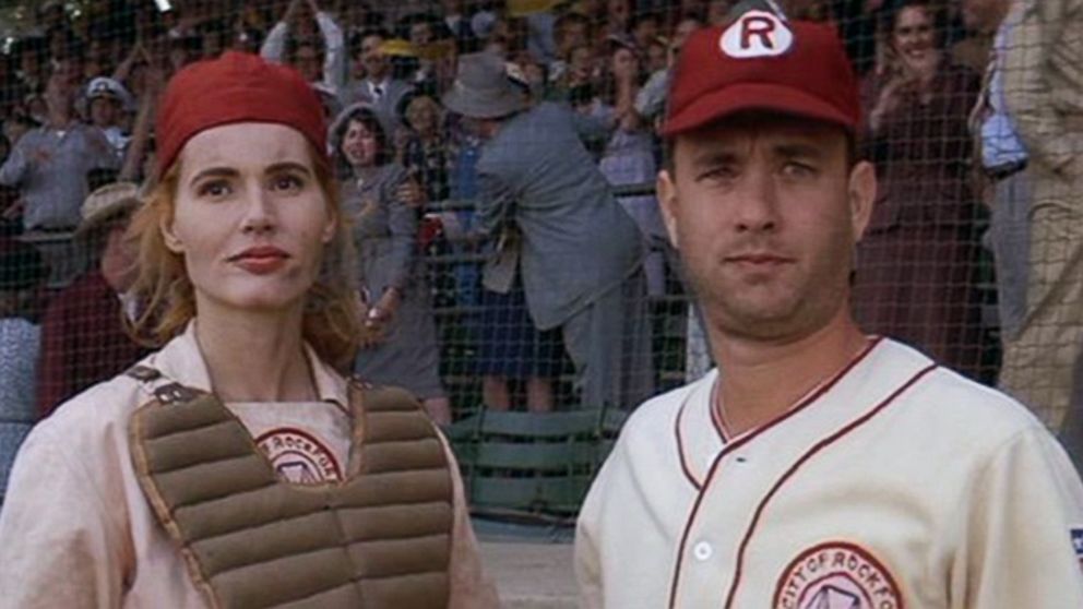 Geena Davis and Tom Hanks in "A League of Their Own."