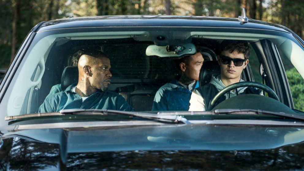 PHOTO: Ansel Elgort, Jamie Foxx, Lanny Joon and Flea Balzary in TriStar Pictures' "Baby Driver."