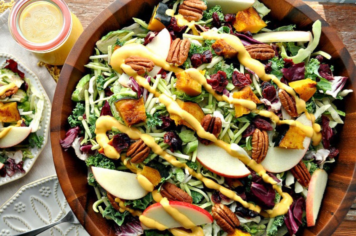 PHOTO: Try this Fall Harvest Salad from TheSeasonedMom.com at your "Friendsgiving" celebration.