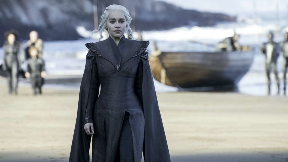 Emilia Clarke, as Daenerys Targaryen, in a scene from season seven of "Game of Thrones."