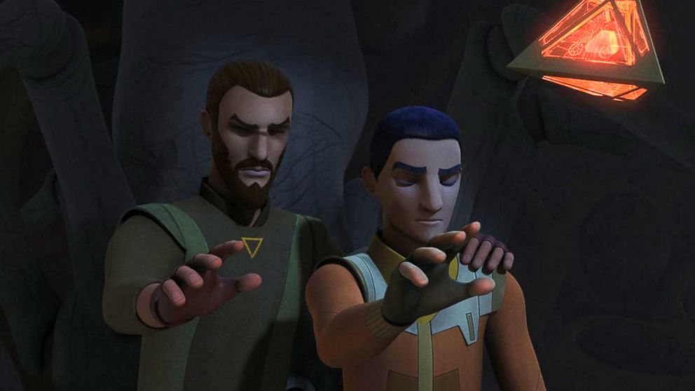 Kanan Jarrus, left, and Ezra Bridger are pictured in Season 4 premiere of "Star Wars Rebels" (2017).