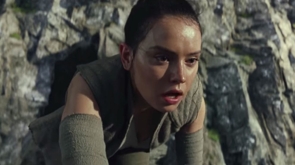 Daisy Ridley, as Rey, in a scene from "Star Wars: The Last Jedi."