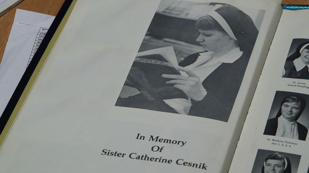 PHOTO: A yearbook dedication seen after Sister Cathy Cesnik was killed while she served as a teacher at Archbishop Keough High School in Baltimore, Md. 