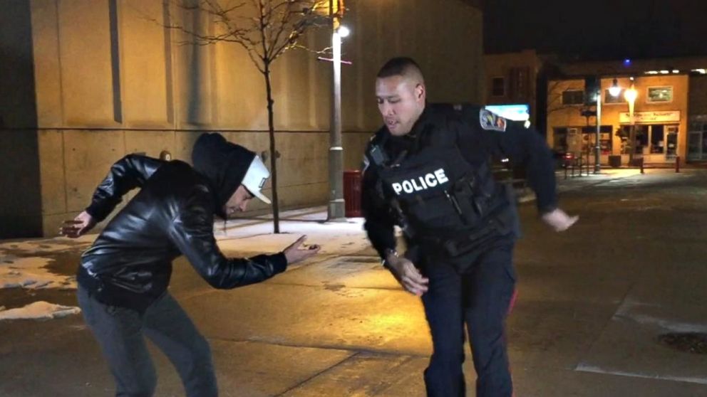 PHOTO: Police officer Jarrod Singh thought he was being called to break up a fight instead found himself in the middle of a music video shoot and showed off his own dance skills.